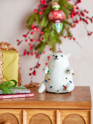 Decoratie wol wit Wally