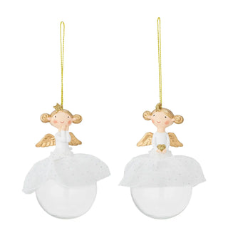 Adorno navideño de poliresina blanco Griselda