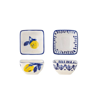 Schaal aardewerk blauw Maxima - set van 2