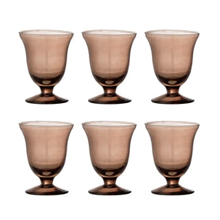 Recycled glass wine glass set, brown Florentine – 6 pieces