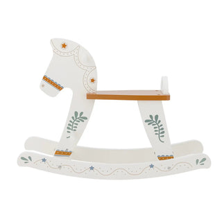Ruddy caballo balancín madera blanco