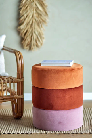 Poef polyester oranje Bilbao