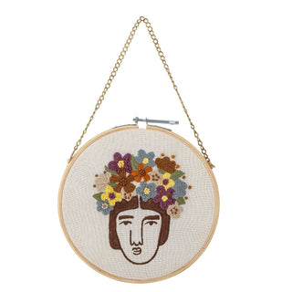 Wanddecoratie katoen bruin Cambiano 21cm