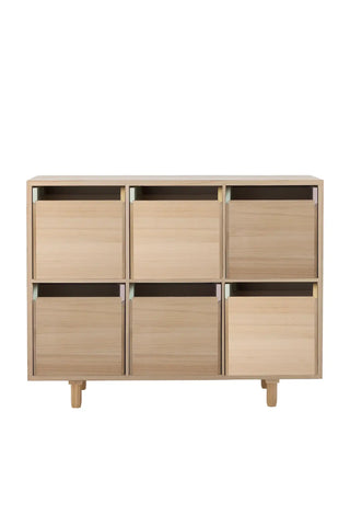 Calle Bücherregal Paulowniaholz Multicolor 88cm