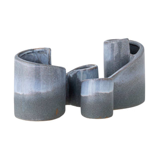 Fermalibri in ceramica blu Meliad