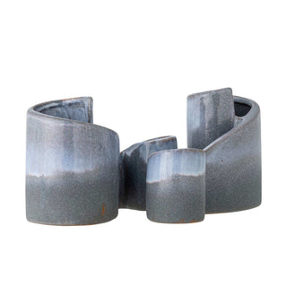 Fermalibri in ceramica blu Meliad