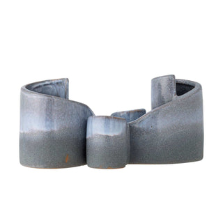 Fermalibri in ceramica blu Meliad