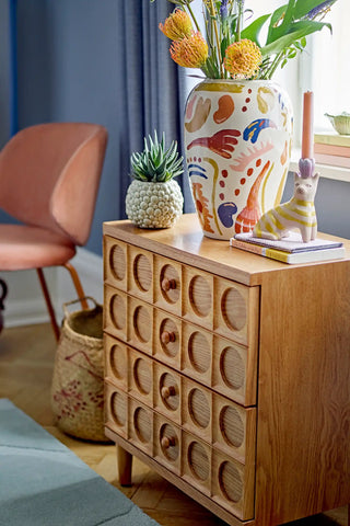 Orange Horus earthenware vase 32cm