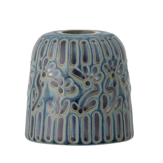 Candlestick earthenware blue Samsin