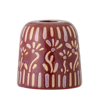 Samsin purple earthenware candlestick 7cm