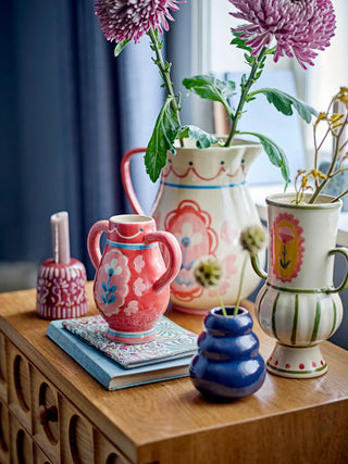 Samsin purple earthenware candlestick 7cm