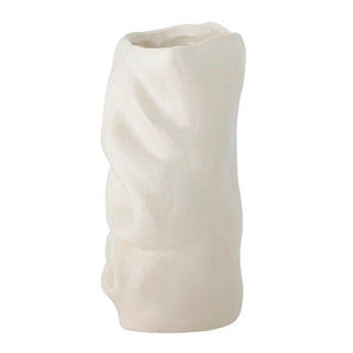 Fabrice white earthenware vase 21cm