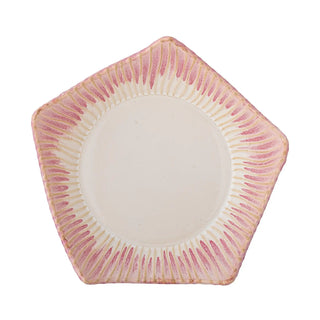 Plat en faïence rose Floral