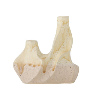 Kerzenhalter Keramik weiß Wavy