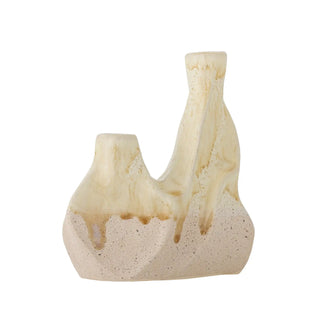 Kerzenhalter Keramik weiß Wavy