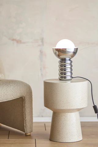 Bordlampe metal sølv Spike 32cm