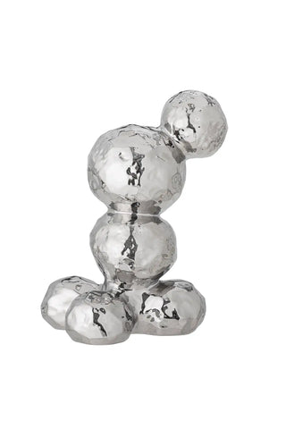 Figura decorativa de cerámica plateada Bobby 33cm