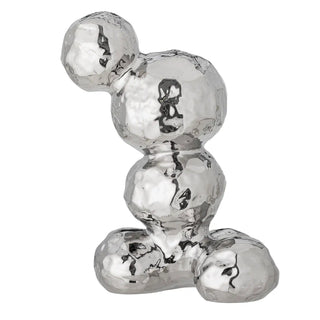 Figura decorativa de cerámica plateada Bobby 33cm