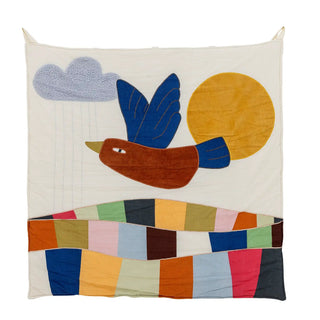 Colorine wanddecoratie katoen beige 101cm