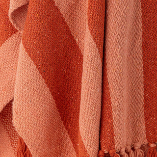 Plaid de algodón reciclado naranja Frello