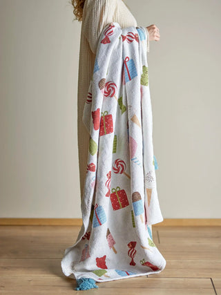 Sweets plaid cotone riciclato multicolore 130x160cm