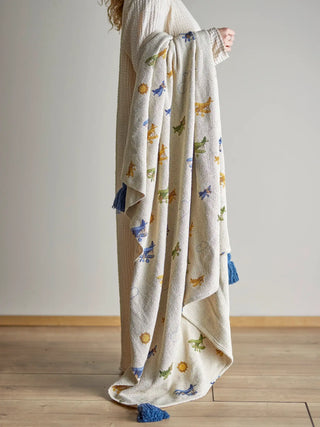 Plaid semplice cotone riciclato beige 130x160cm