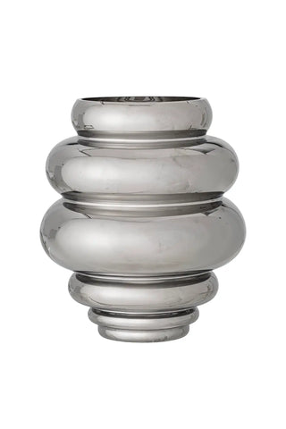 Jarrón de vidrio plateado Zorya 21cm