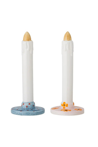 Set de velas decorativas cerámica azul Heida