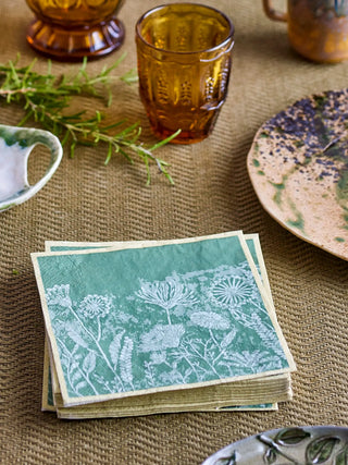 Serviettes en papier jaune Faustina