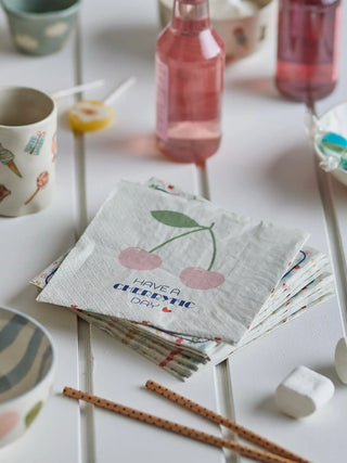 Cherry servetten multicolor