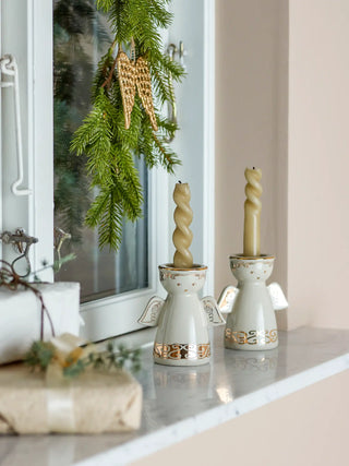 Kerzenhalter Keramik weiß Faella