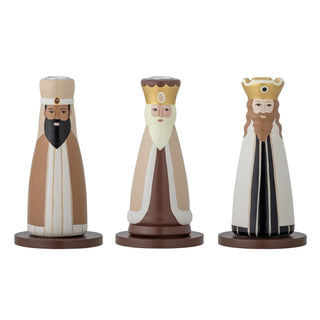 Kerzenhalter Buchenholz natur Bertiel - Set von 3