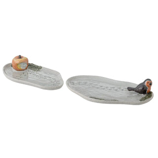 Vassoio in ceramica grigio Bleak - set di 2