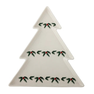 Bandeja para servir de loza blanca Berry