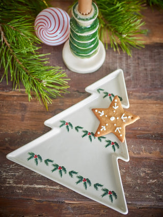 Bandeja para servir de loza blanca Berry