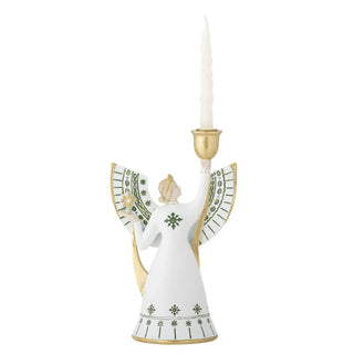 Candelabro de poliresina blanco Evangeline 19cm