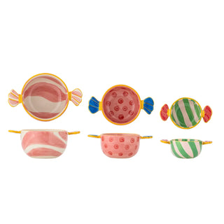 Skål stentøj rosa Caramella - sæt med 3