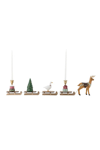 Juledekoration polyresin grøn Dasher