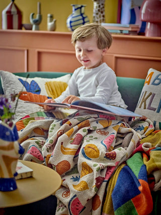 Plaid Fruitta cotone riciclato multicolore 130x160cm