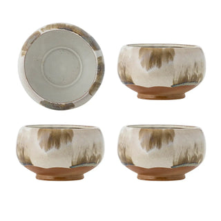 Schaal aardewerk nature Jade - set van 4