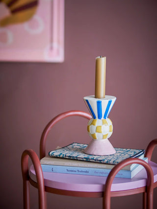 Kandelaar aardewerk rose Bob 12cm