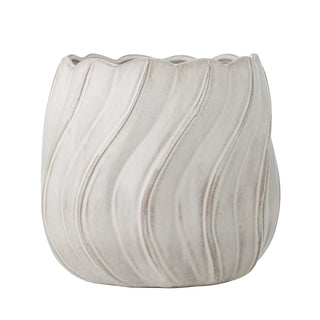 Bloempot aardewerk wit Isidora 20cm