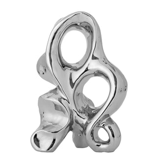 Figura decorativa de cerámica plateada Vinini 27cm
