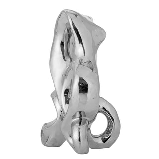 Figura decorativa de cerámica plateada Vinini 27cm