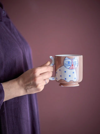 Mok aardewerk bruin Missy - 4 stuks