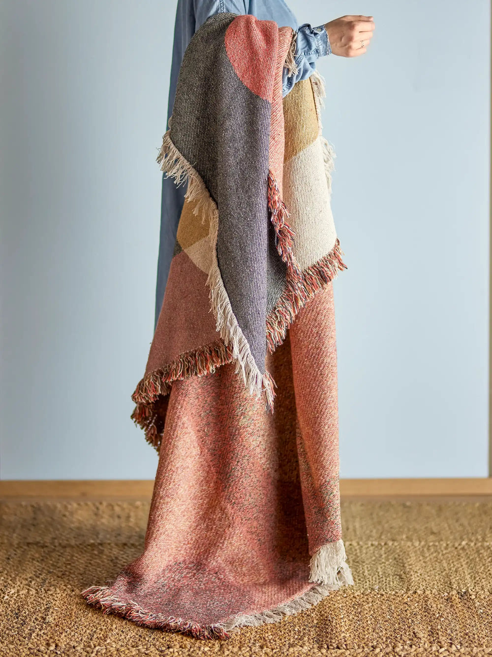 Plaid gerecycled katoen bruin Arni 130x160cm