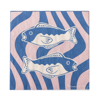 Servet papier blauw Remy