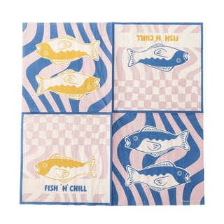 Servet papier blauw Remy