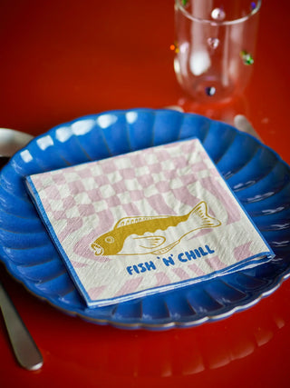 Servet papier blauw Remy