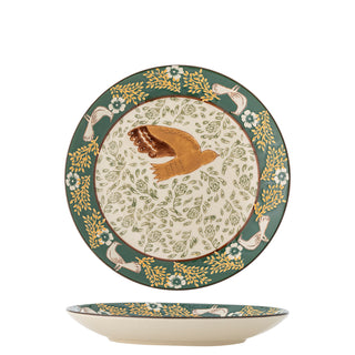 Green stoneware plate hezha 16cm